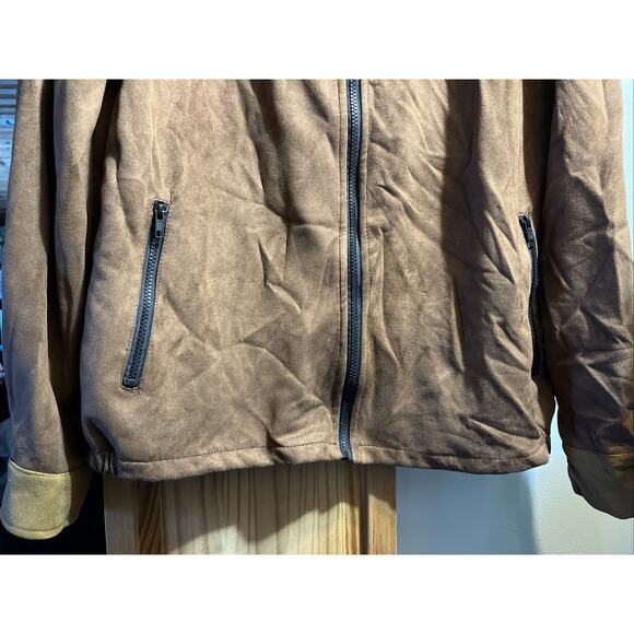 Outlander Craft & Flow Men’s Large Brown Full Zip Polyester Jacket Suede Feel - Picture 6 of 11